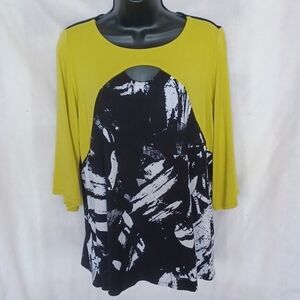 Inside Out Fun & funky Tunic Black/white/green M
